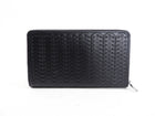 Paco Rabanne Black Embossed Leather Large Organizer Wallet