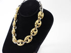 Paco Rabanne Two Tone Gold Silver Puff Link Necklace