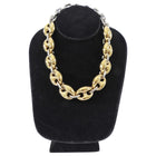 Paco Rabanne Two Tone Gold Silver Puff Link Necklace