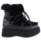 Paloma Barcelo Black Shearling Leather Platform Winter Boot - 37 / 7