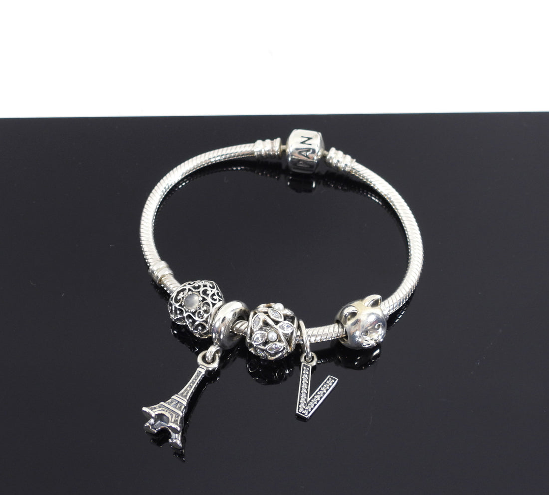 Pandora Sterling Silver Bracelet With 14K Gold Clasp - 590702HG-19 - Jacob  Time Inc