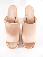 Paris Texas Nude Sasha Satin Platform Shoes - 40.5