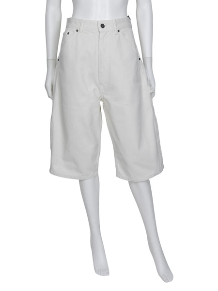 Phoebe Philo Ivory Denim Wide Culotte Shorts - 34