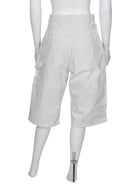 Phoebe Philo Ivory Denim Wide Culotte Shorts - 34