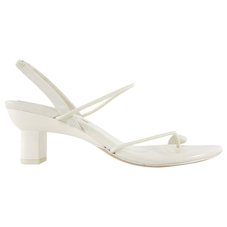 3.1 Phillip Lim Ivory Lambskin Pointed Block Heel Verona Sandals - 38 / 7.5