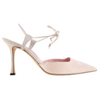 Manolo Blahnik Light Pink Fabric and Suede Heel Mules - 41