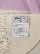 Chanel 05C Pink Cashmere Striped V Neck Sweater and Scarf Set
