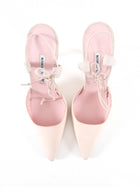 Manolo Blahnik Light Pink Fabric and Suede Heel Mules - 41