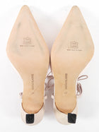 Manolo Blahnik Light Pink Fabric and Suede Heel Mules - 41