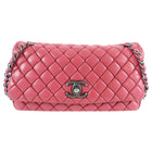 Chanel Fuchsia Pink Calfskin Bubble Quilt Medium Flap Bag