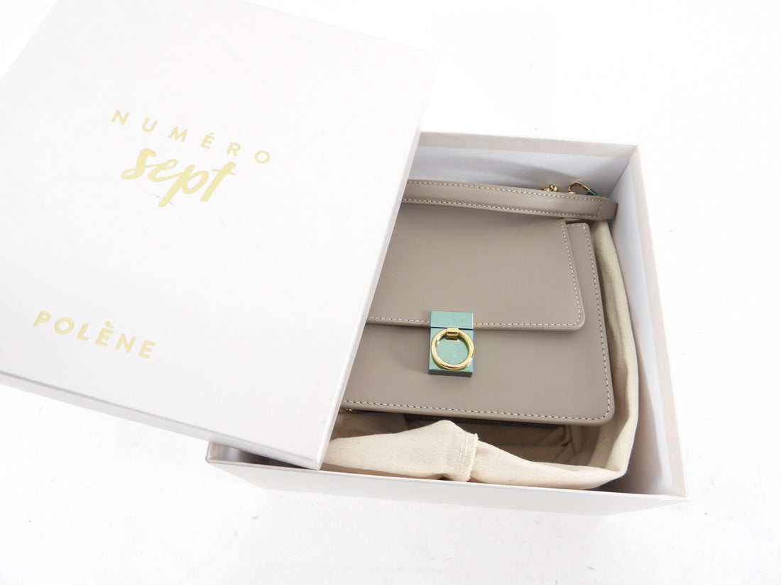 Polene Sept Polene Numero Polene Numero Sept Small Taupe Leather