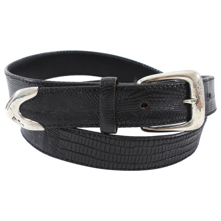Polo by Ralph Lauren Vintage 1990's Lizard and Sterling Silver Belt - 23-31"