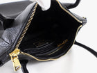 Prada Black Vitello Daino Leather Two Way Satchel Bag