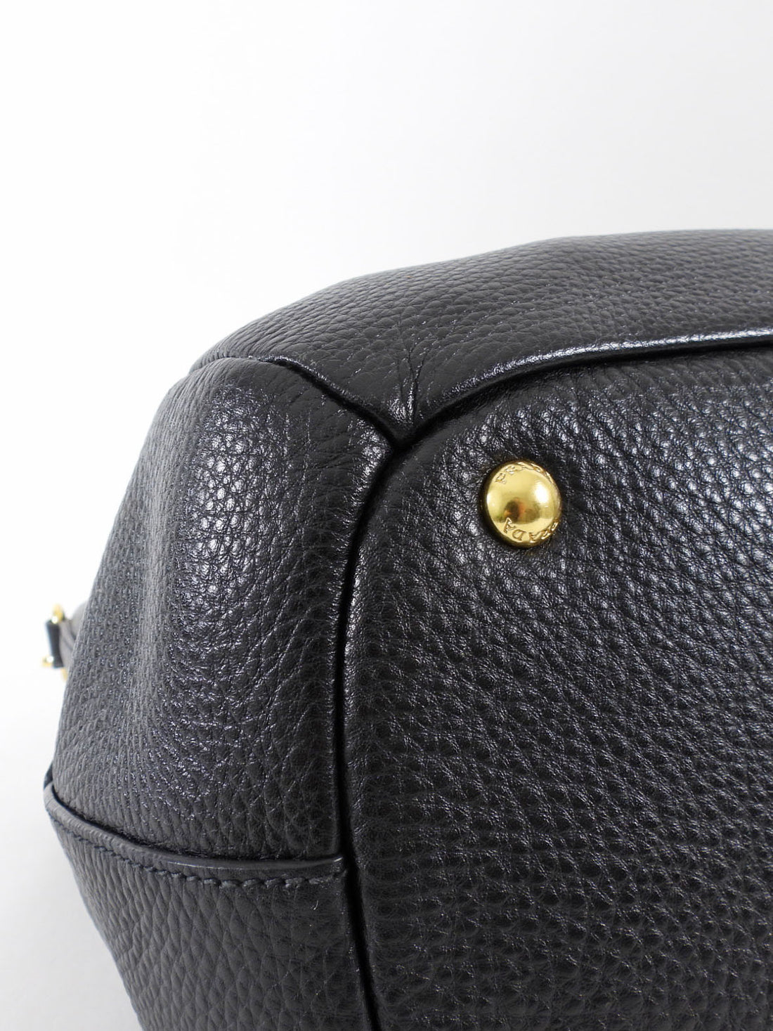 Prada Black Vitello Daino Leather Two Way Satchel Bag