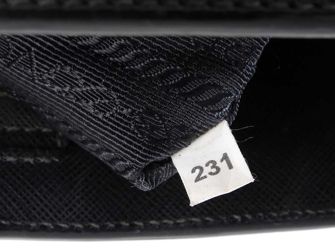 Prada Black Saffiano Top Handle Small Tote Bag