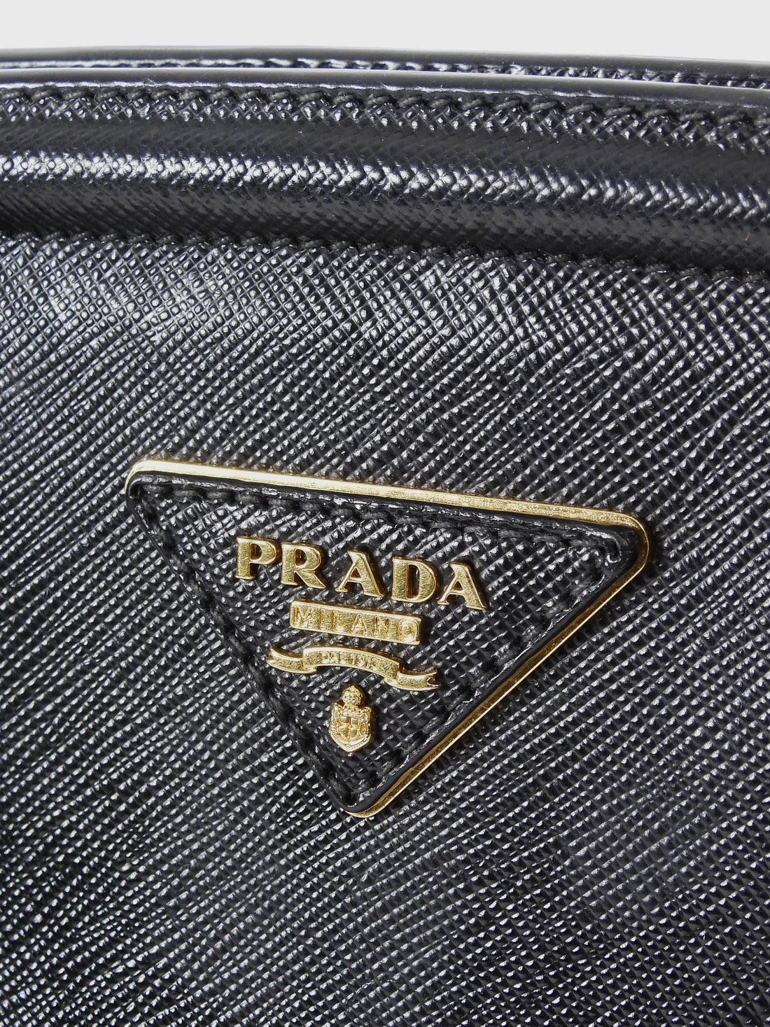 Prada Black Saffiano Top Handle Small Tote Bag