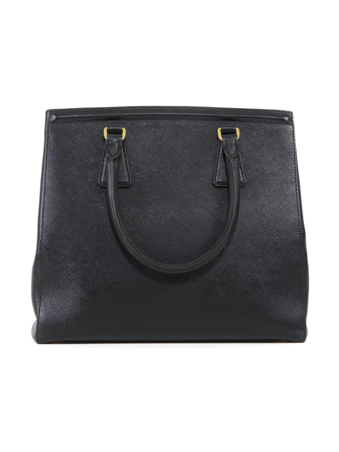 Prada Black Saffiano Top Handle Small Tote Bag
