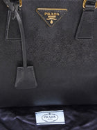 Prada Black Saffiano Top Handle Small Tote Bag