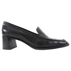 Prada Black Glossed Leather Block Heel Loafers - 39.5