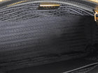 Prada Black Saffiano Lux Leather Double Zip Galleria Small Two Way Tote GHW