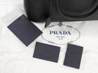 Prada Black Saffiano Lux Leather Double Zip Galleria Small Two Way Tote GHW