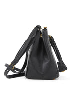 Prada Black Saffiano Lux Leather Double Zip Galleria Small Two Way Tote GHW