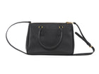 Prada Black Saffiano Lux Leather Double Zip Galleria Small Two Way Tote GHW