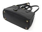 Prada Black Saffiano Lux Leather Double Zip Galleria Small Two Way Tote GHW