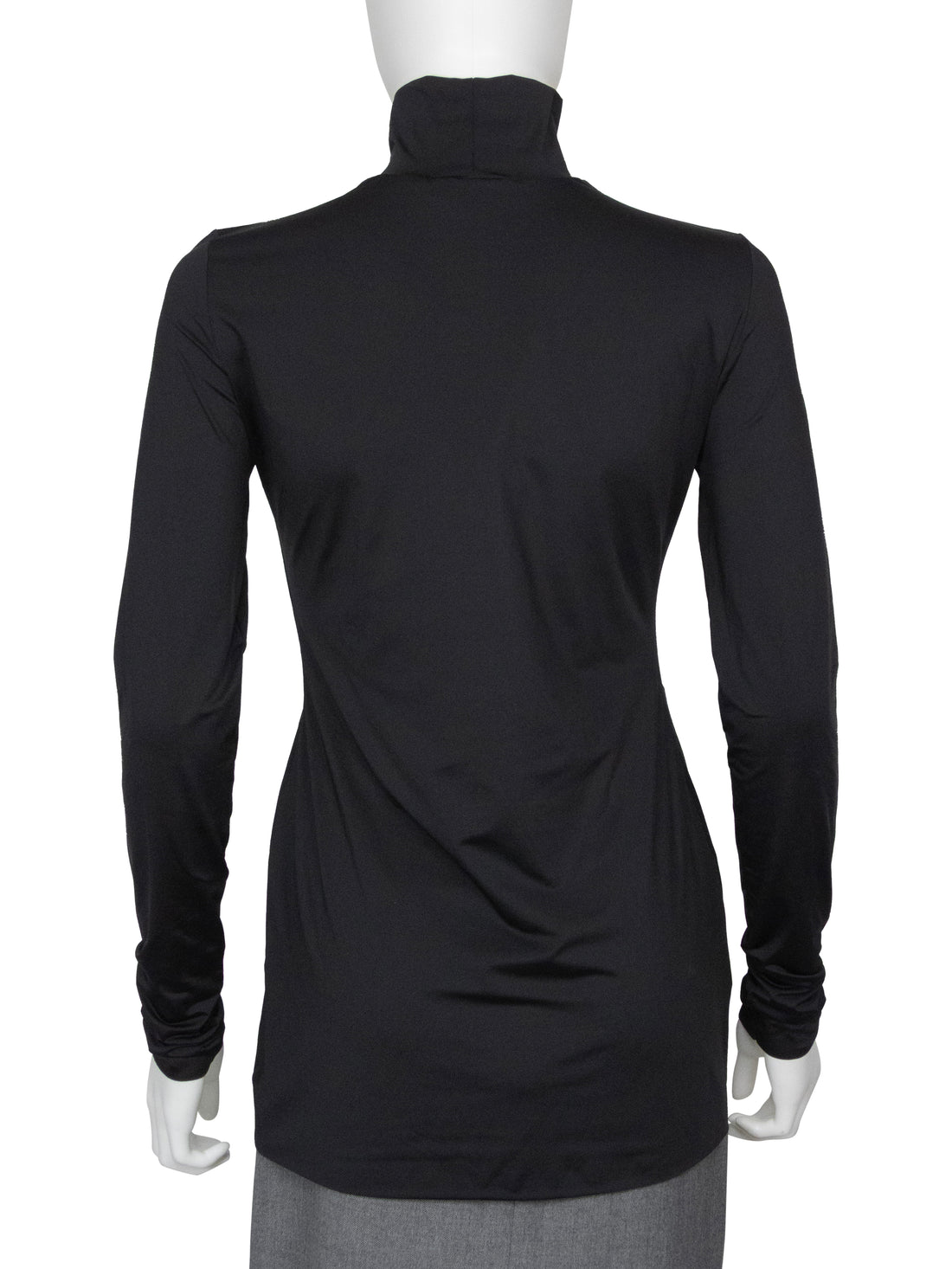 Prada Black Tech Jersey Triangle Logo Plaque Turtleneck - 44