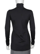Prada Black Tech Jersey Triangle Logo Plaque Turtleneck - 44