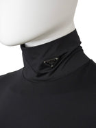 Prada Black Tech Jersey Triangle Logo Plaque Turtleneck - 44