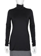 Prada Black Tech Jersey Triangle Logo Plaque Turtleneck - 44