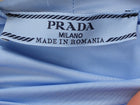 Prada Blue Tech Jersey Triangle Logo Plaque Turtleneck - 44