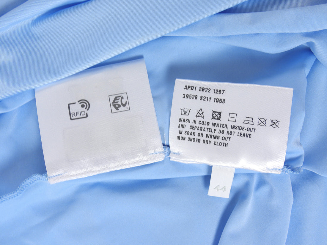 Prada Blue Tech Jersey Triangle Logo Plaque Turtleneck - 44