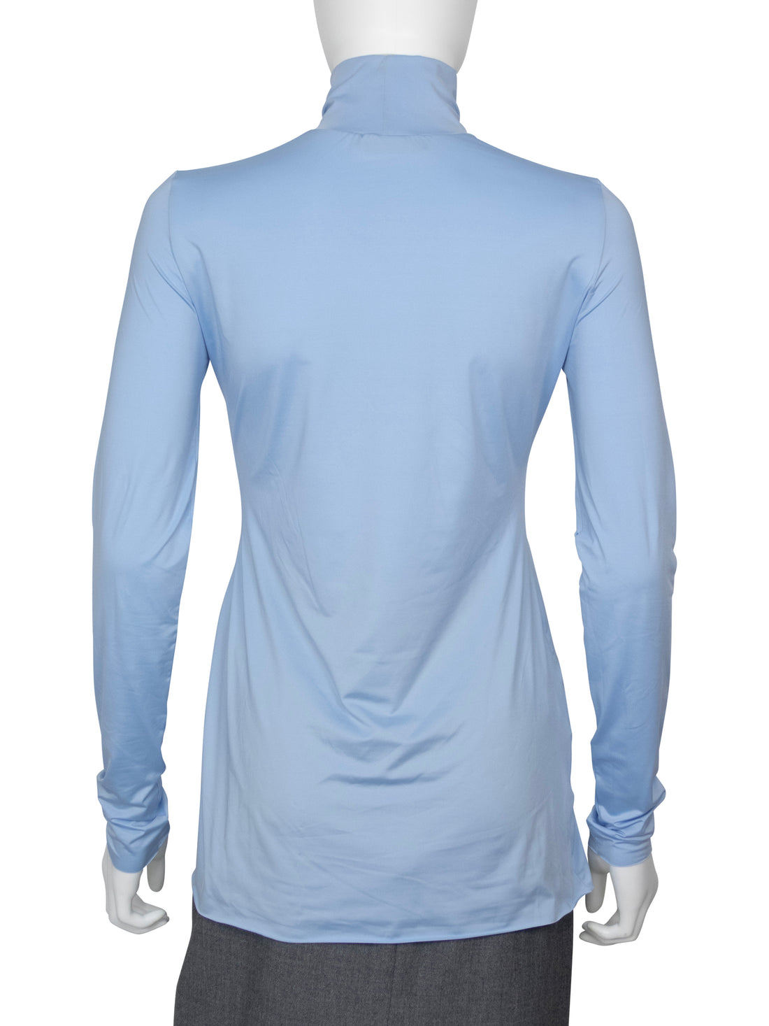 Prada Blue Tech Jersey Triangle Logo Plaque Turtleneck - 44