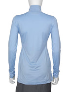 Prada Blue Tech Jersey Triangle Logo Plaque Turtleneck - 44