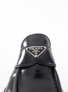 Prada Black Brushed Leather Chunky Loafer - 36