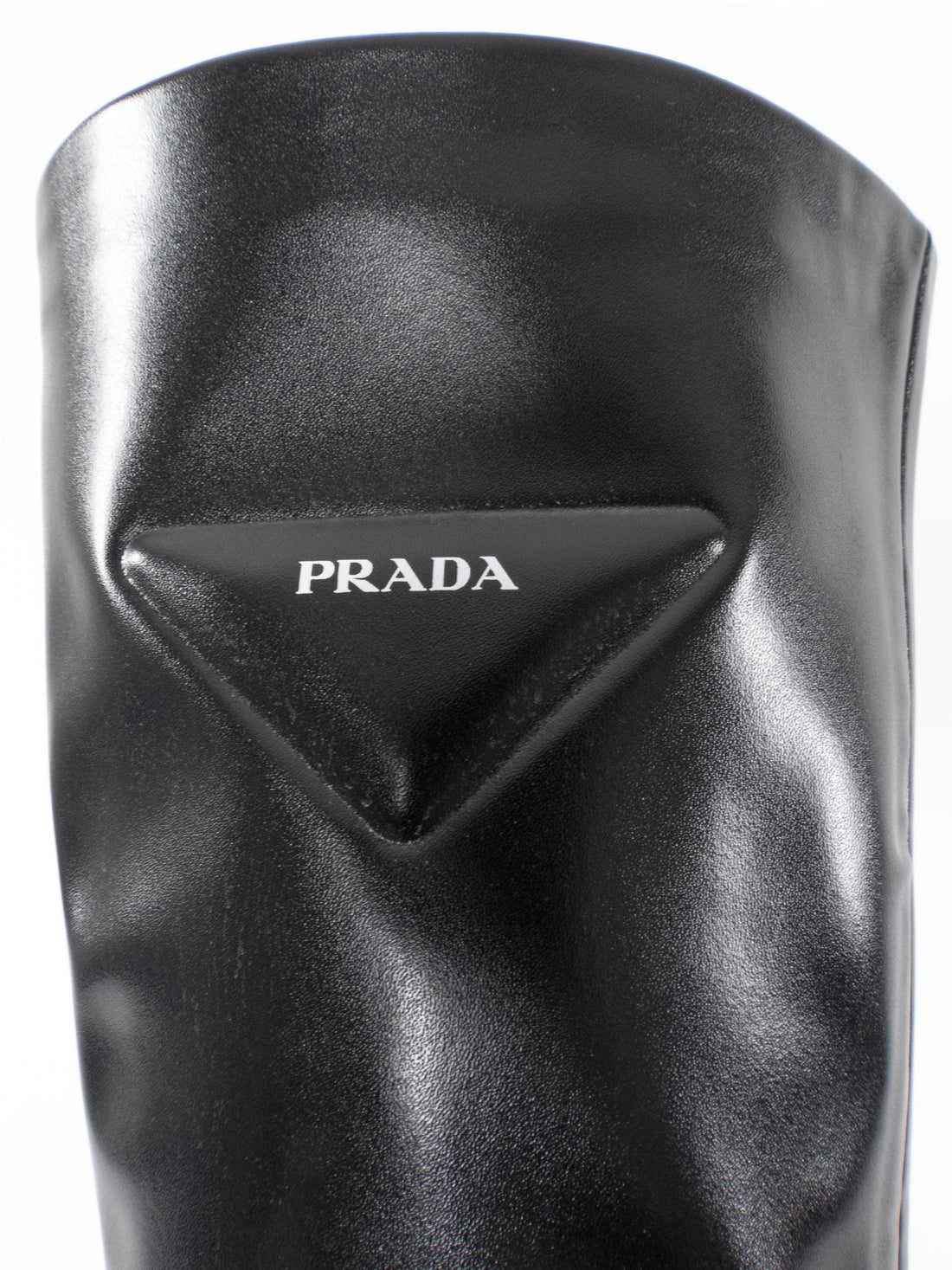 Prada Black Stretch Nappa Leather Platform Block Heel Boots - 37