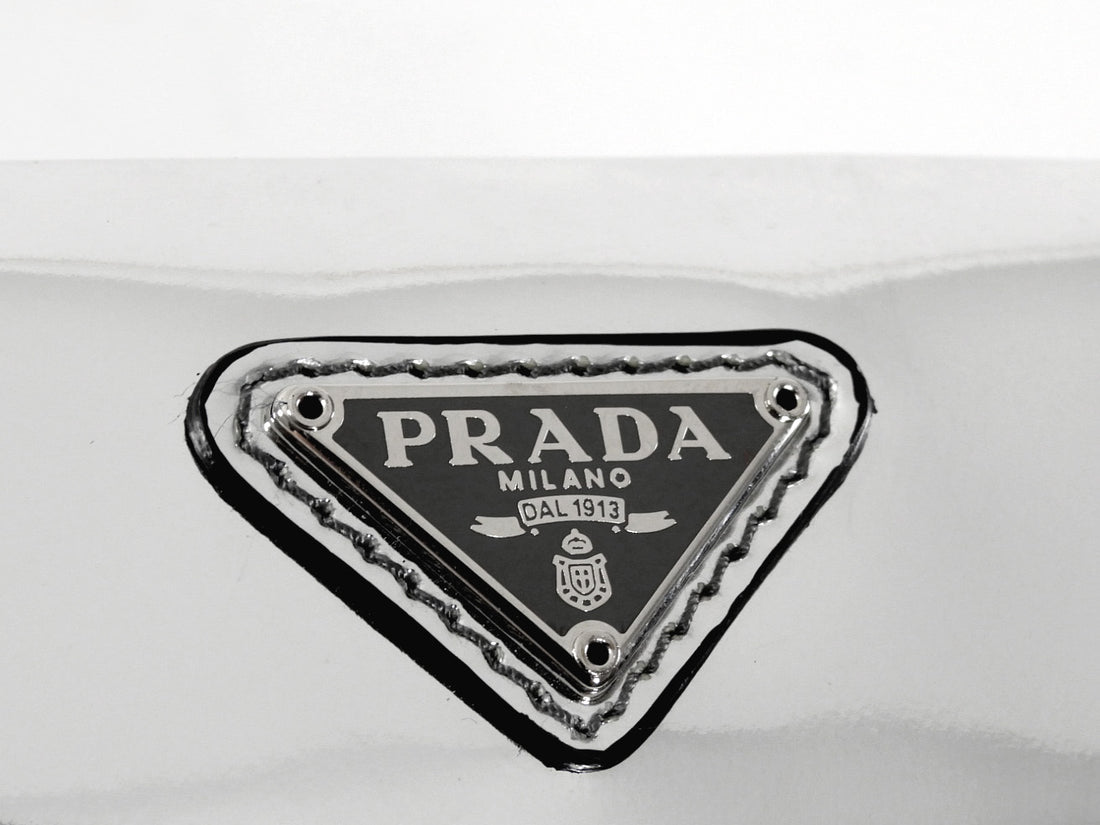 Prada Silver Metallic Patent Leather Mini Cleo Two-Way Shoulder Bag