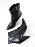 Prada Black Leather Heeled Ankle Boots - 36.5