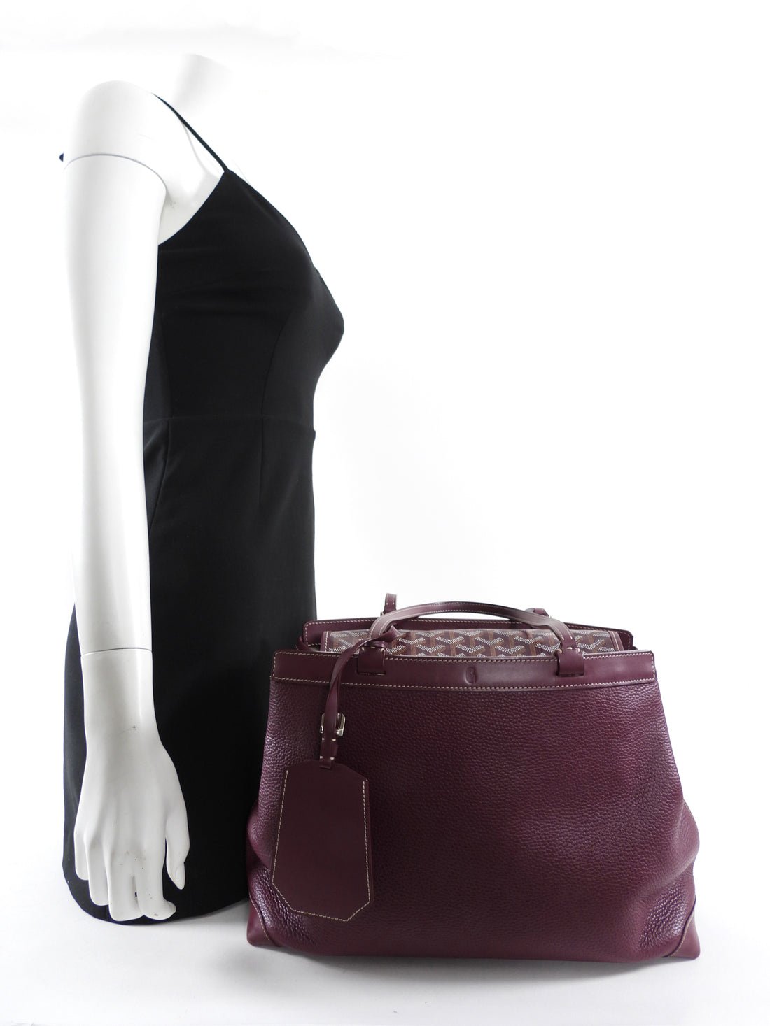 Goyard Plum Leather Goyardine Logo Bellechasse Biaude Shoulder Bag