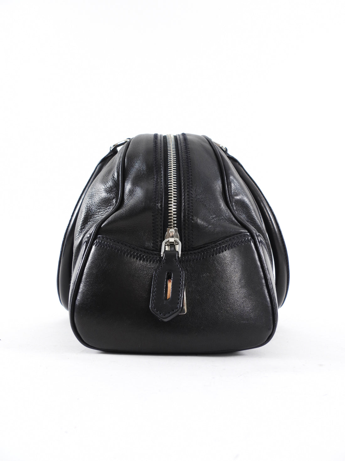 Prada Black Leather Nappa Leather Bowler Bag