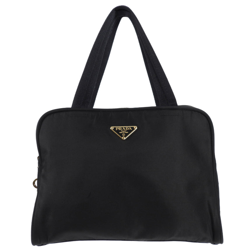 Prada Vintage Black Tessuto Nylon Zip Handbag