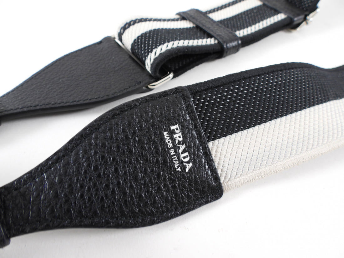 Prada Black and White Logo Bag Strap