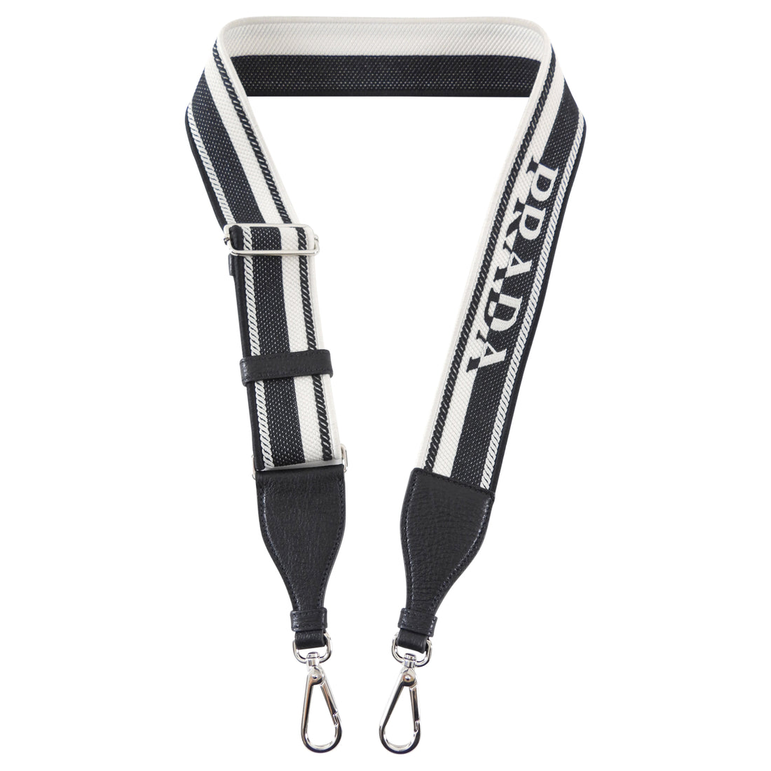 Prada Black and White Logo Bag Strap
