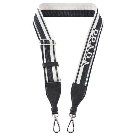 Prada Black and White Logo Bag Strap
