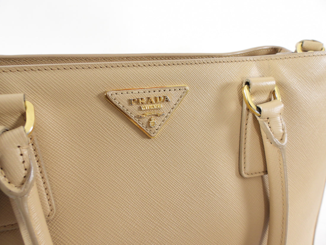 Prada Saffiano Leather Medium Nude Galleria Tote Bag