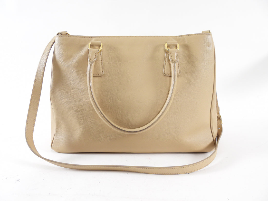 Prada Saffiano Leather Medium Nude Galleria Tote Bag