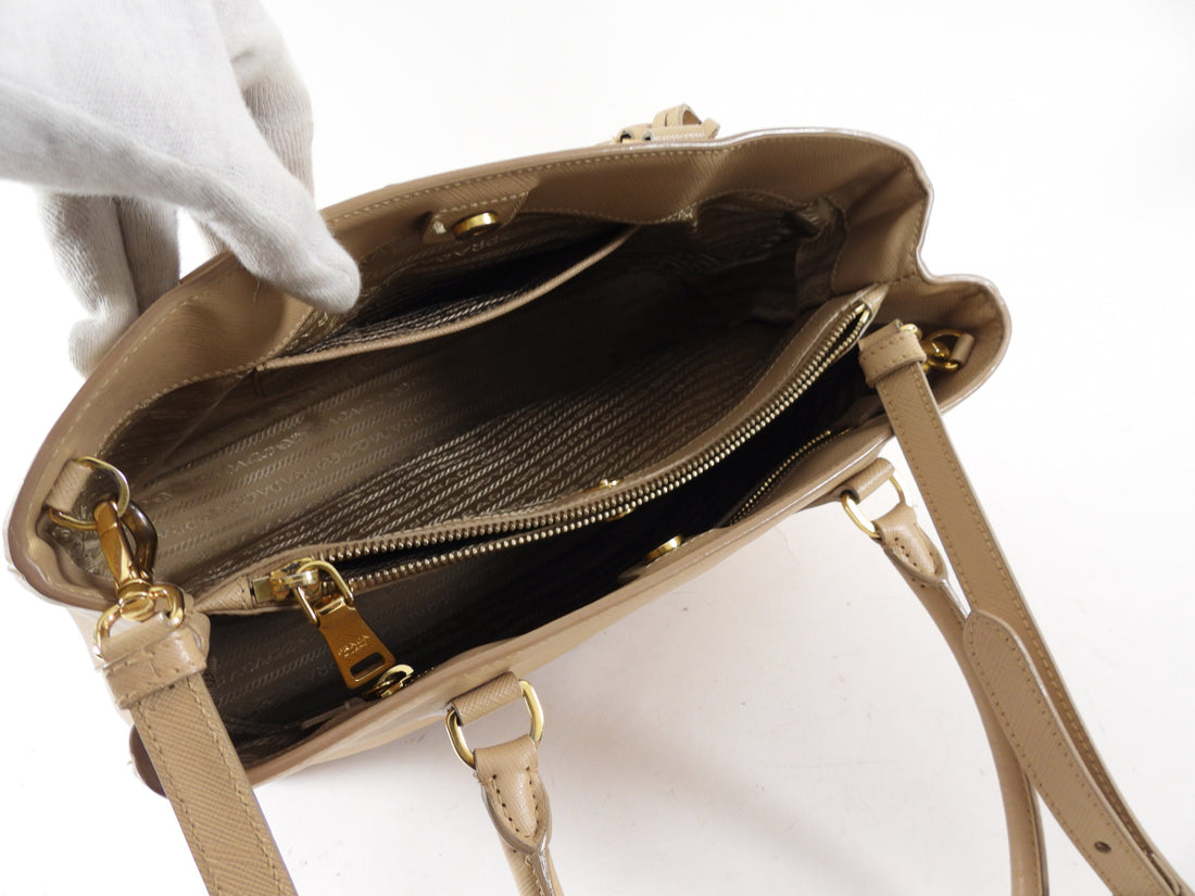 Prada Saffiano Leather Medium Nude Galleria Tote Bag