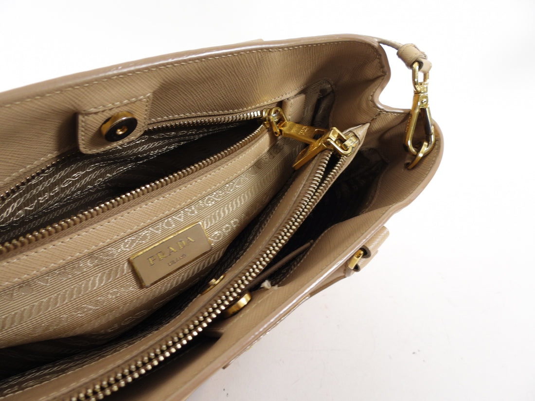 Prada Saffiano Leather Medium Nude Galleria Tote Bag